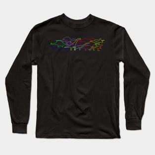 Line Art  Dinosaur Long Sleeve T-Shirt